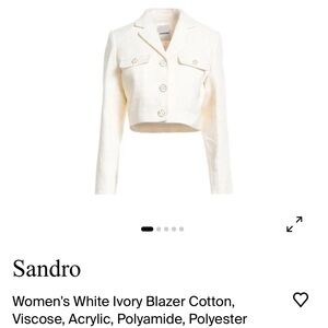 Sandro Women's Ivory Ilna Cropped Blazer